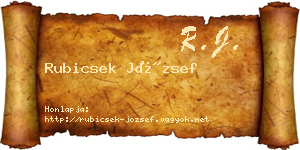 Rubicsek József névjegykártya