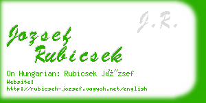 jozsef rubicsek business card